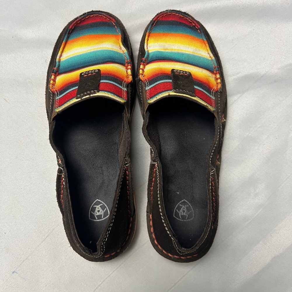 Ariat Chocolate Brown Serape Print Cruiser Slip On Loafers Casual Shoes Size 6.5
